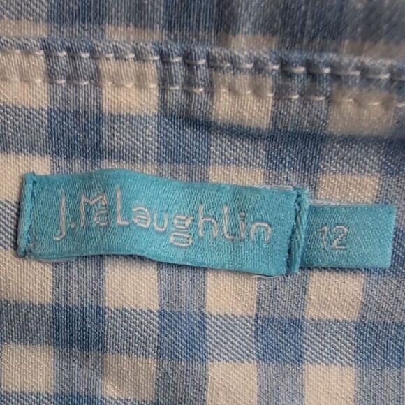 J. McLaughlin Masie Short Chambray & White Pull On Style Size 12 - Picture 2 of 7
